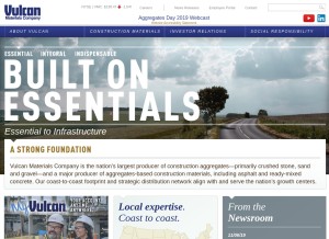 How vulcanmaterials.com looks like on a tablet such as an iPad.