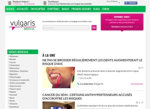 How vulgaris-medical.com looks like on a tablet such as an iPad.