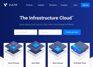 How vultr.com looks like on a tablet such as an iPad.