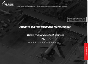 How vvipflight.com looks like on a tablet such as an iPad.