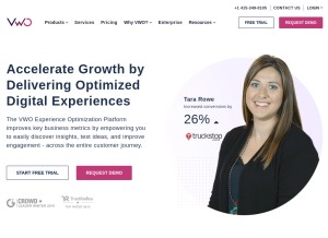 How vwo.com looks like on a tablet such as an iPad.