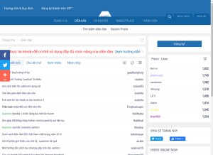 How vxf.vn looks like on a tablet such as an iPad.