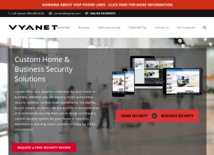 How vyanet.com looks like on a tablet such as an iPad.