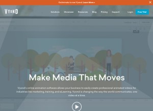 How vyond.com looks like on a tablet such as an iPad.