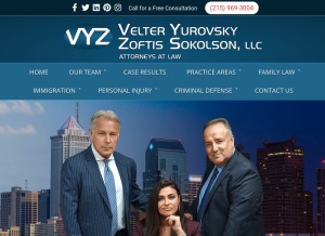 How vyzlaw.com looks like on a tablet such as an iPad.