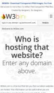 How w3bin.com looks like on a mobile device such as an iPhone.