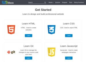 How w3docs.com looks like on a tablet such as an iPad.
