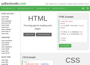 How w3schools.com looks like on a tablet such as an iPad.