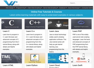 How w3schools.in looks like on a tablet such as an iPad.