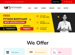 How w3tec.com looks like on a tablet such as an iPad.