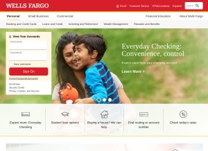 How wachovia.com looks like on a tablet such as an iPad.