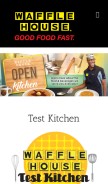 How wafflehouse.com looks like on a mobile device such as an iPhone.