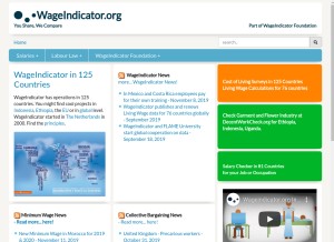 How wageindicator.org looks like on a tablet such as an iPad.