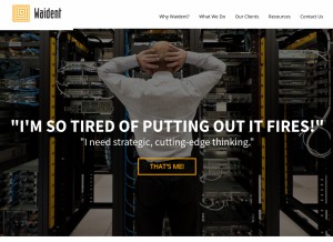 How waident.com looks like on a tablet such as an iPad.
