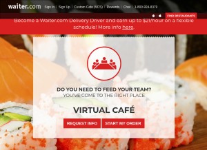 How waiter.com looks like on a tablet such as an iPad.