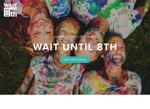 How waituntil8th.org looks like on a tablet such as an iPad.