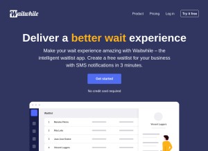 How waitwhile.com looks like on a tablet such as an iPad.