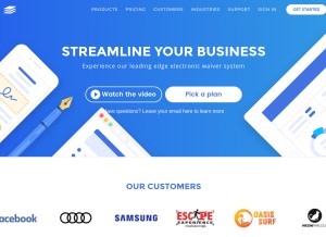 How waiverforever.com looks like on a tablet such as an iPad.