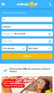 How wakacje.pl looks like on a mobile device such as an iPhone.
