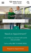 How wakehealth.edu looks like on a mobile device such as an iPhone.