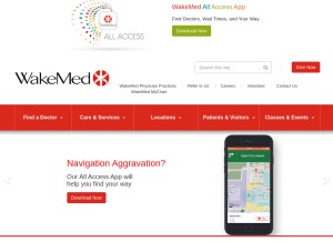 How wakemed.org looks like on a tablet such as an iPad.