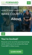 How waketransit.com looks like on a mobile device such as an iPhone.