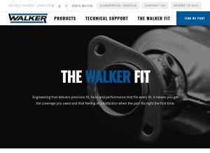 How walkerexhaust.com looks like on a tablet such as an iPad.