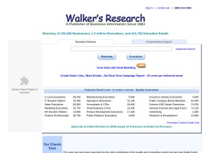 How walkersresearch.com looks like on a tablet such as an iPad.