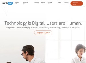 How walkme.com looks like on a tablet such as an iPad.
