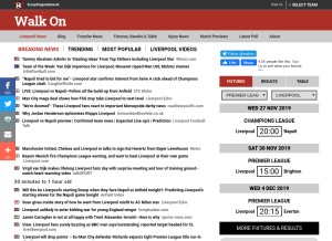 How walkon.com looks like on a tablet such as an iPad.