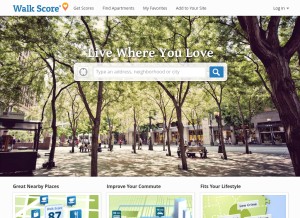 How walkscore.com looks like on a tablet such as an iPad.
