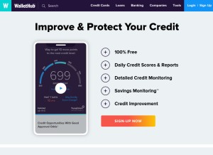 How wallethub.com looks like on a tablet such as an iPad.
