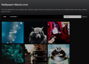 How wallpaper-mania.com looks like on a tablet such as an iPad.