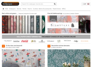 How wallpaperdirect.com looks like on a tablet such as an iPad.