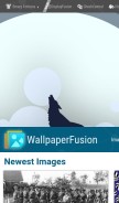 How wallpaperfusion.com looks like on a mobile device such as an iPhone.