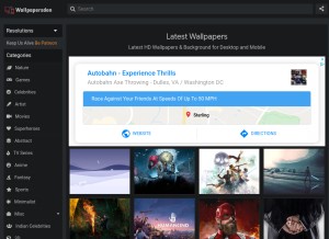 How wallpapersden.com looks like on a tablet such as an iPad.