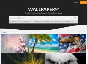 How wallpaperup.com looks like on a tablet such as an iPad.