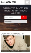 How wallsdesk.com looks like on a mobile device such as an iPhone.