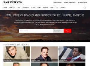 How wallsdesk.com looks like on a tablet such as an iPad.