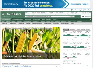 How wallstreet-online.de looks like on a tablet such as an iPad.