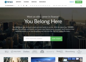 How wallstreetoasis.com looks like on a tablet such as an iPad.