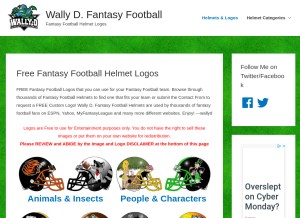 How wallydfantasyfootball.com looks like on a tablet such as an iPad.