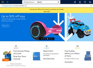 How walmart.com looks like on a tablet such as an iPad.