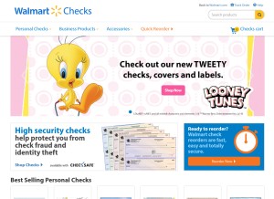 How walmartchecks.com looks like on a tablet such as an iPad.