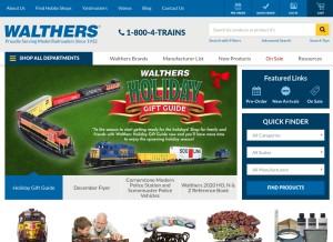 How walthers.com looks like on a tablet such as an iPad.