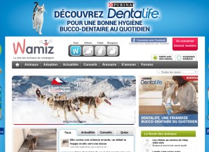 How wamiz.fr looks like on a tablet such as an iPad.
