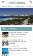 How wanderwisdom.com looks like on a mobile device such as an iPhone.