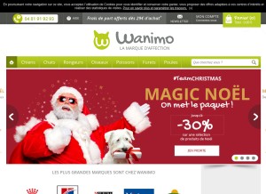 How wanimo.com looks like on a tablet such as an iPad.