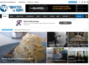 How wantedinrome.com looks like on a tablet such as an iPad.