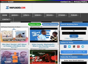 How waploaded.com looks like on a tablet such as an iPad.